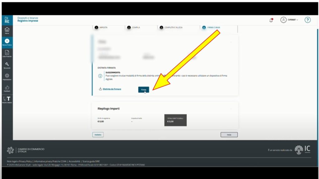 Tutorial: come inserire la PEC amministratori nel DIRE Registro Imprese 12