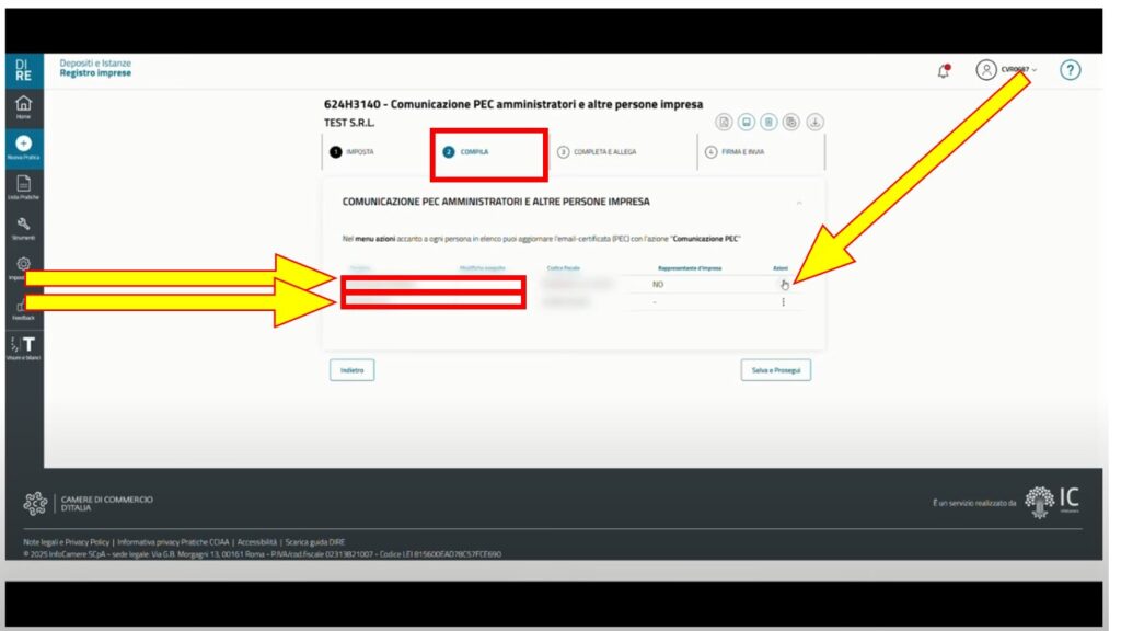 Tutorial: come inserire la PEC amministratori nel DIRE Registro Imprese 6